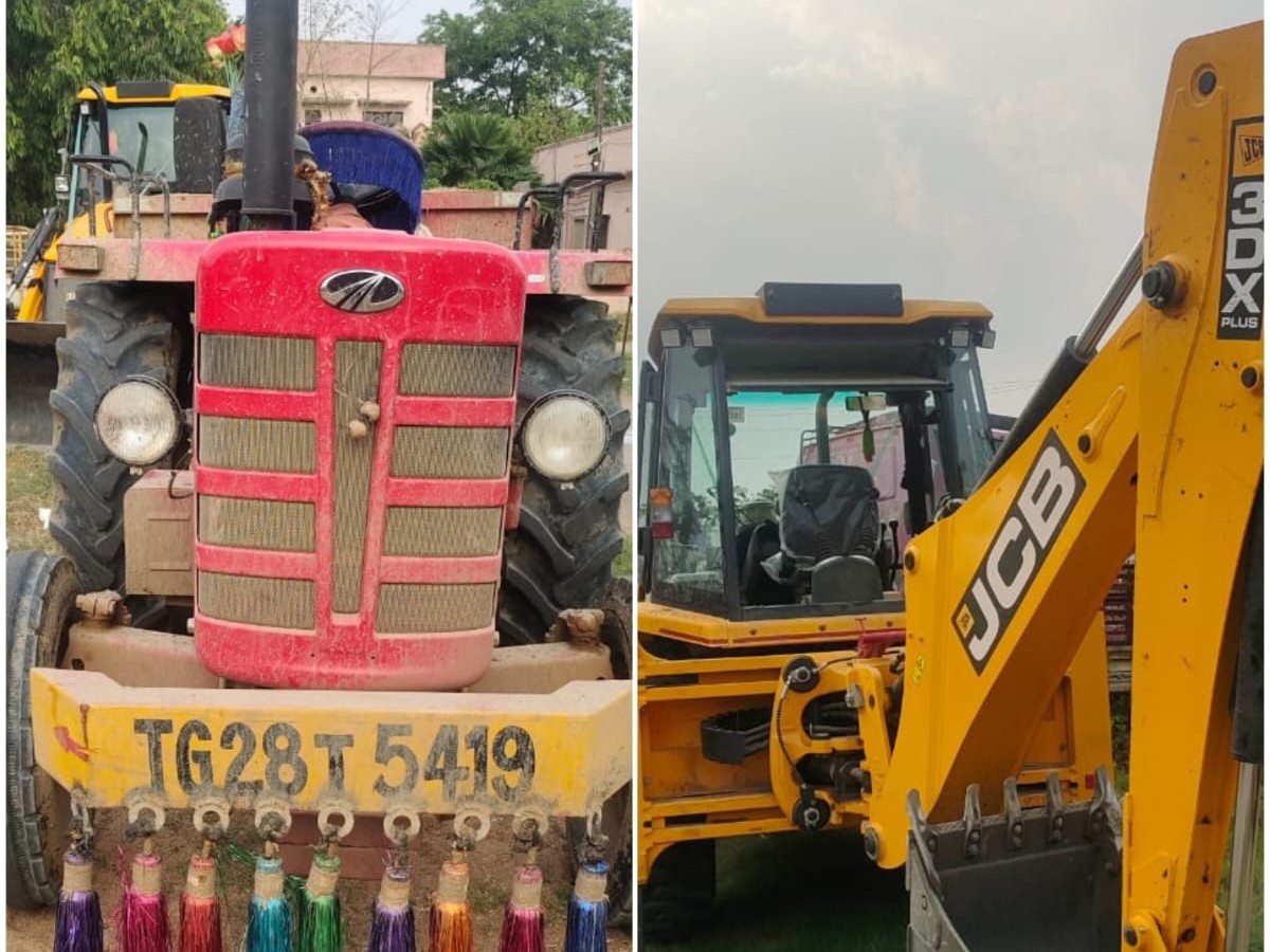 అక్రమ ఇసుక రవాణాపై ట్రాక్టర్, జేసీబీ సీజ్