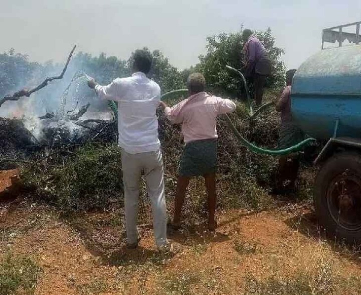 పాల వెంకటాపురం వద్ద తప్పిన అగ్నిప్రమాదం