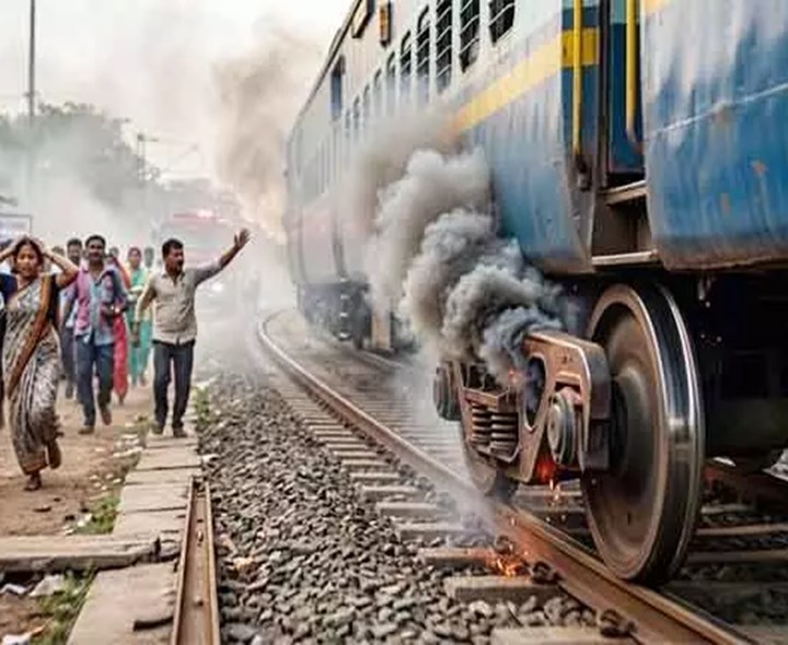 కృష్ణ ఎక్స్‌ప్రెస్‌ బోగీలో పొగలు