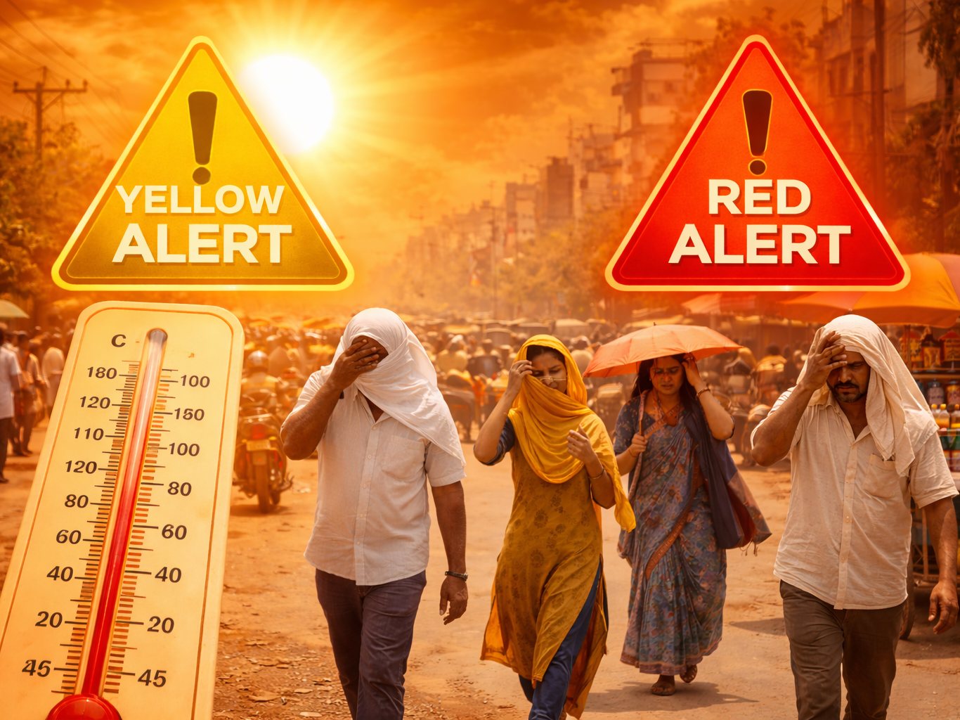 జిల్లాలో ఎండలు..ఈ ప్రాంతాలకు ఆరెంజ్ అలర్ట్