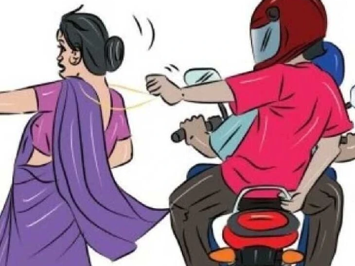 వృద్ధురాలిని బెదిరించి గొలుసు చోరీ