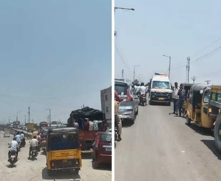 భారీగా ట్రాఫిక్.. అంబులెన్స్‌కు తప్పని తిప్పలు