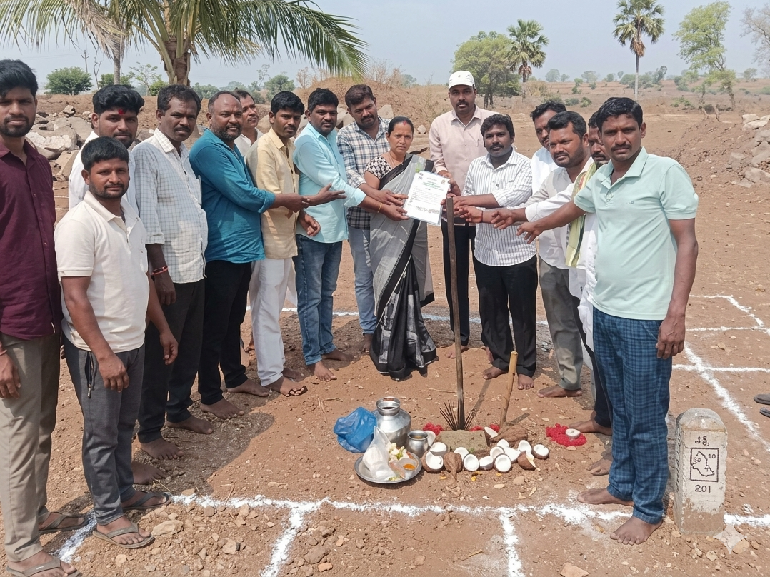 కాజీపూర్‌లో ఇందిరమ్మ ఇళ్ల భూమిపూజ