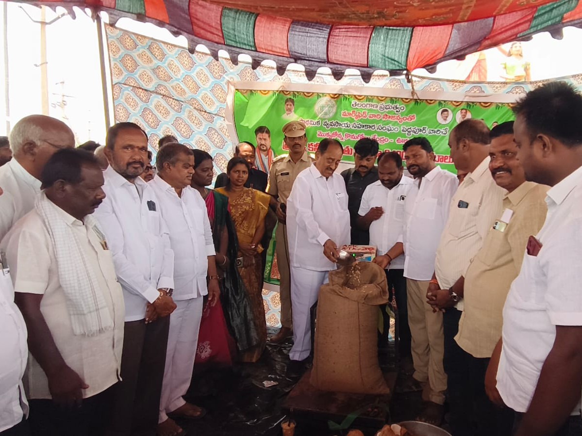 మొక్కజొన్న కొనుగోలు కేంద్రాన్ని ప్రారంభించిన MLA