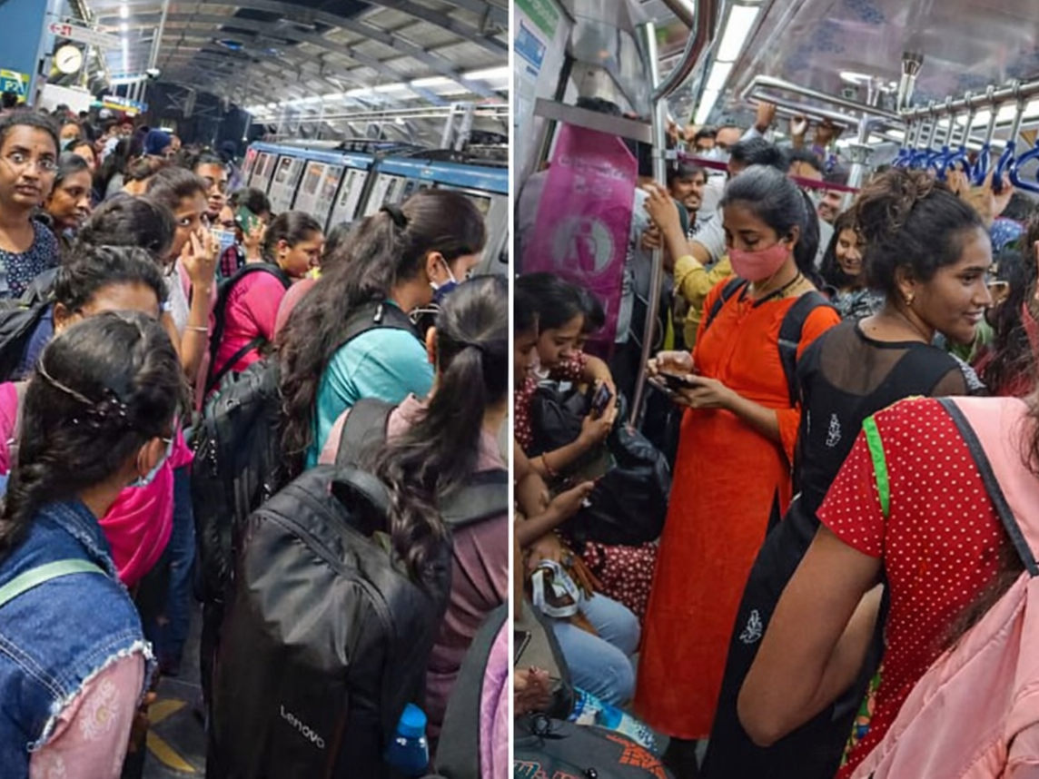 భగ భగ ఎండలు.. మెట్రోకు పెరిగిన రద్దీ