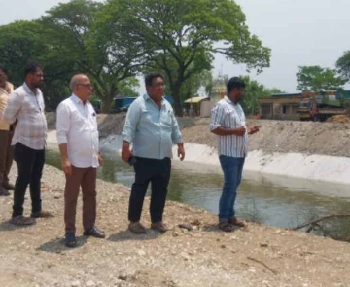 నీటి పంపింగ్ ప్రక్రియను పరిశీలించిన అధికారులు