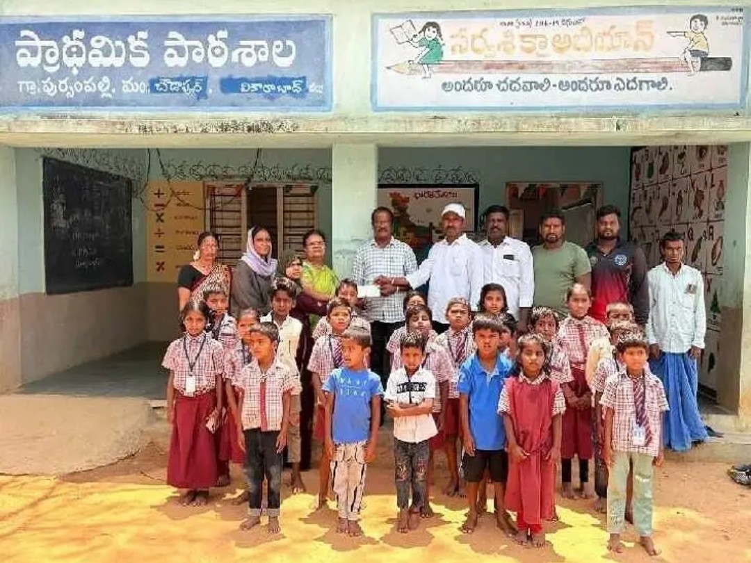 బడి కోసం నెల జీతం విరాళం