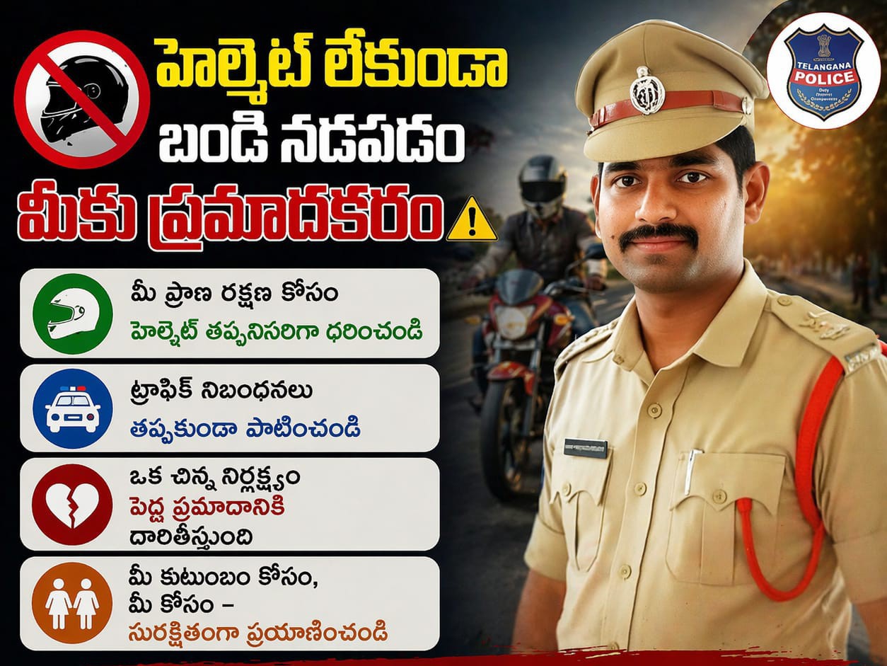 మీ ప్రాణ రక్షణ కోసం హెల్మెట్ ధరించండి: SI