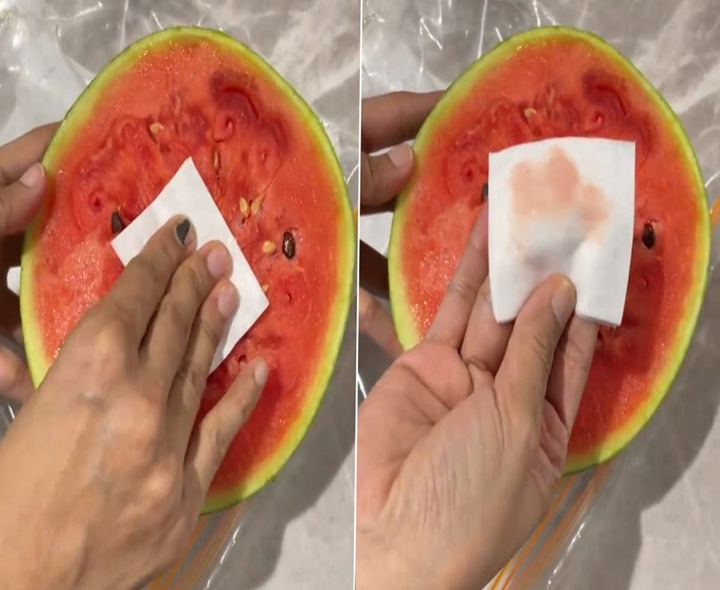 మీరు కొనే పుచ్చకాయలో రంగు ఉందా?