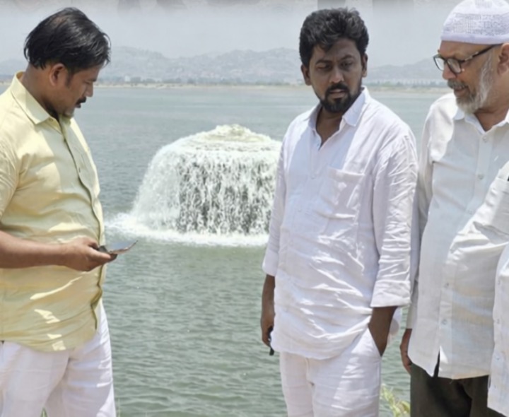 బసాపురం ట్యాంకును పరిశీలించిన వైసీపీ నేతలు