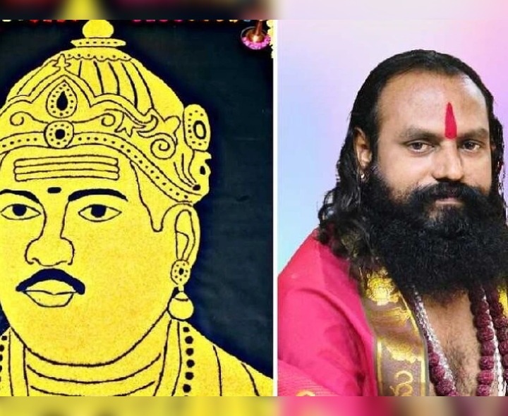 అక్షింతలతో బసవేశ్వరుని అద్భుత చిత్రం