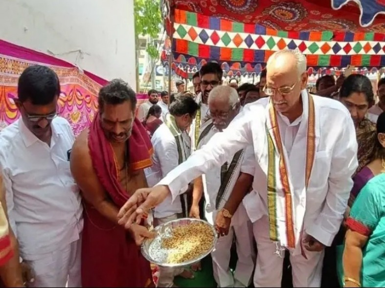 భీమేశ్వర స్వామి దేవస్థాన రథశాలకు శంకుస్థాపన