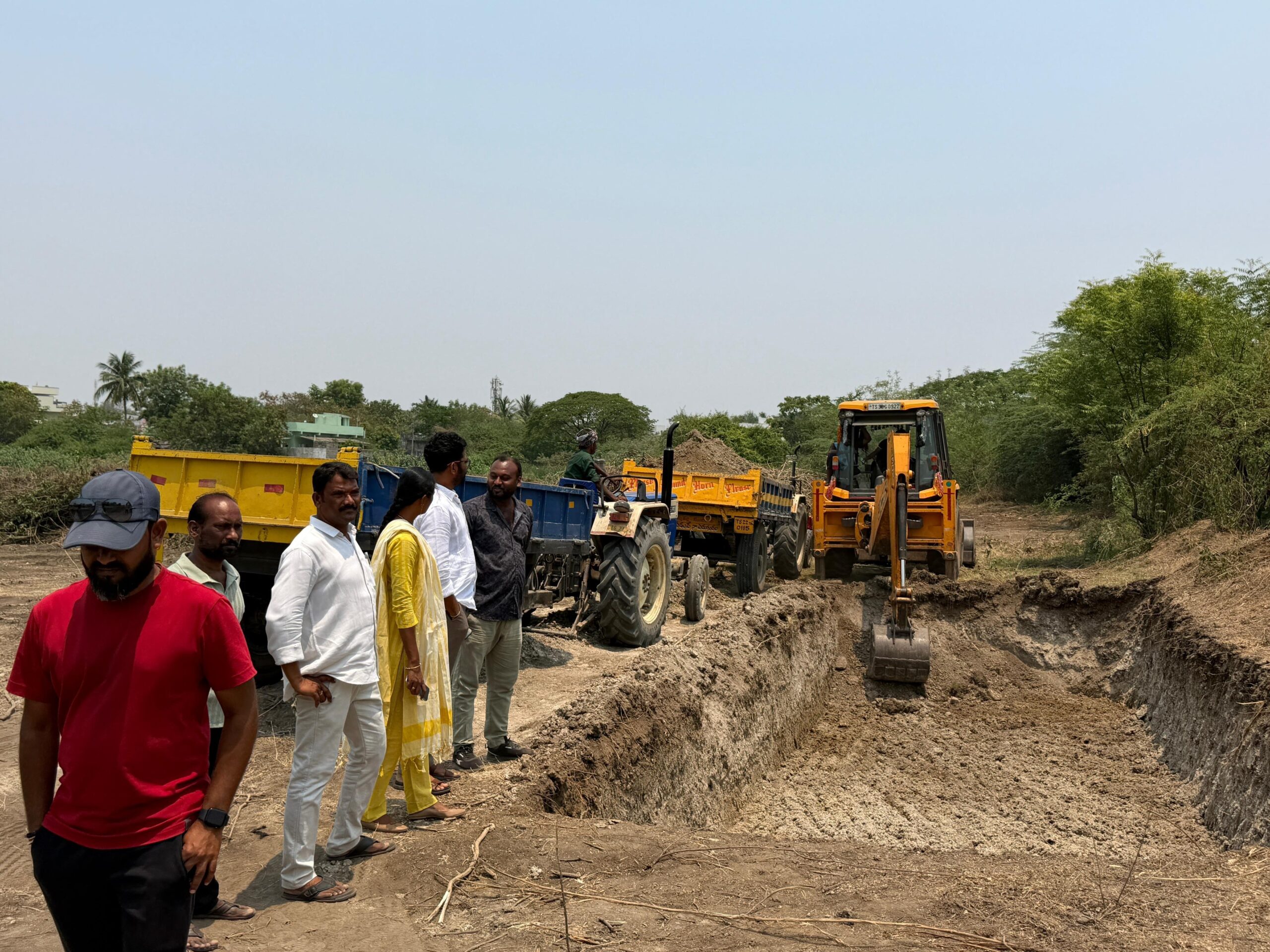జాతికుంట చెరువు సుందరీకరణ పనుల పరిశీలన