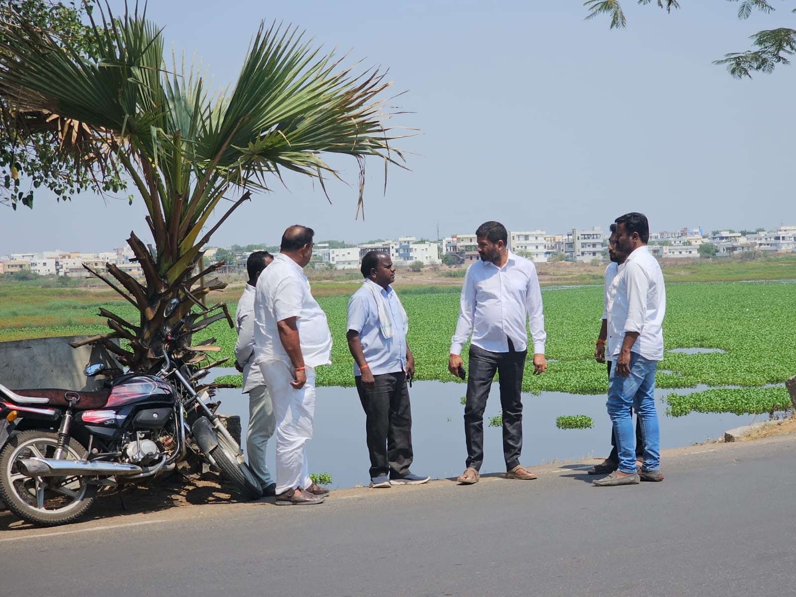 గుర్రపుడెక్క తొలగింపు పనులను పరిశీలించిన వైస్ ఛైర్మన్