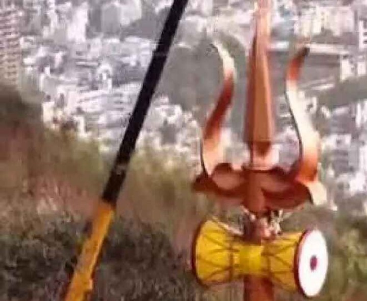 కైలాసగిరిపై ‘త్రిశూల్’ నిర్మాణ పనులు