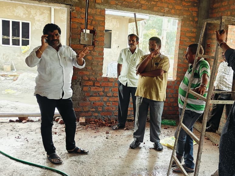 అభ్యుదయ యువజన సంఘం భవన నిర్మాణ పనులు పరిశీలన