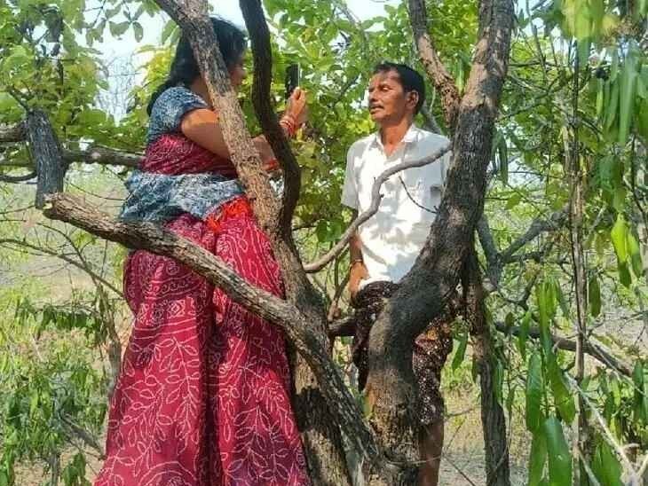 సిగ్నల్ అందక చెట్లు ఎక్కుతున్న ఉపాధి హామీ కూలీలు