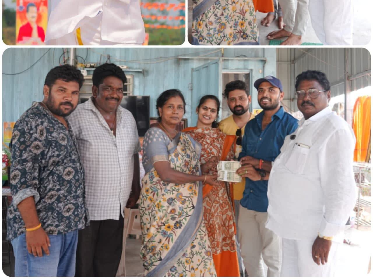 వాటర్ ప్లాంట్ పనులకు లక్ష నగదు విరాళం