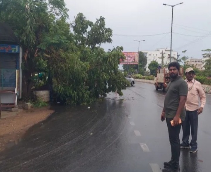 ఈదురు గాలుల తీవ్రతను పరిశీలించిన కమిషనర్