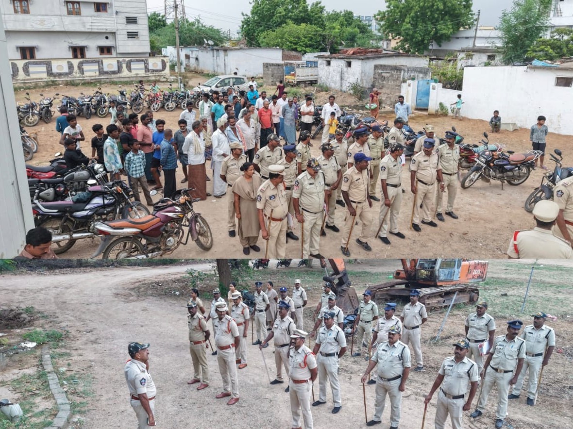 కరాలపాడులో పోలీసుల తనిఖీలు