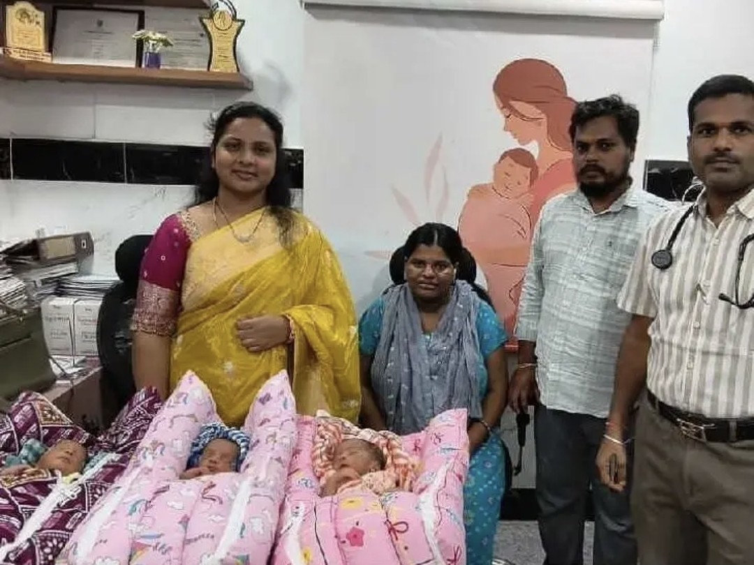 ఒకే కాన్పులో ముగ్గురు మగబిడ్డలకు జన్మనిచ్చిన మహిళ