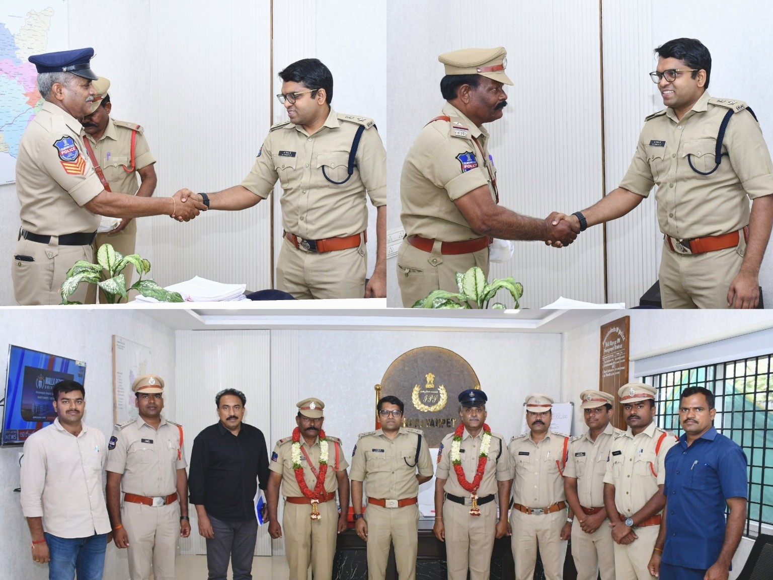పదవీ విరమణ పొందిన సిబ్బందికి ఎస్పీ సన్మానం