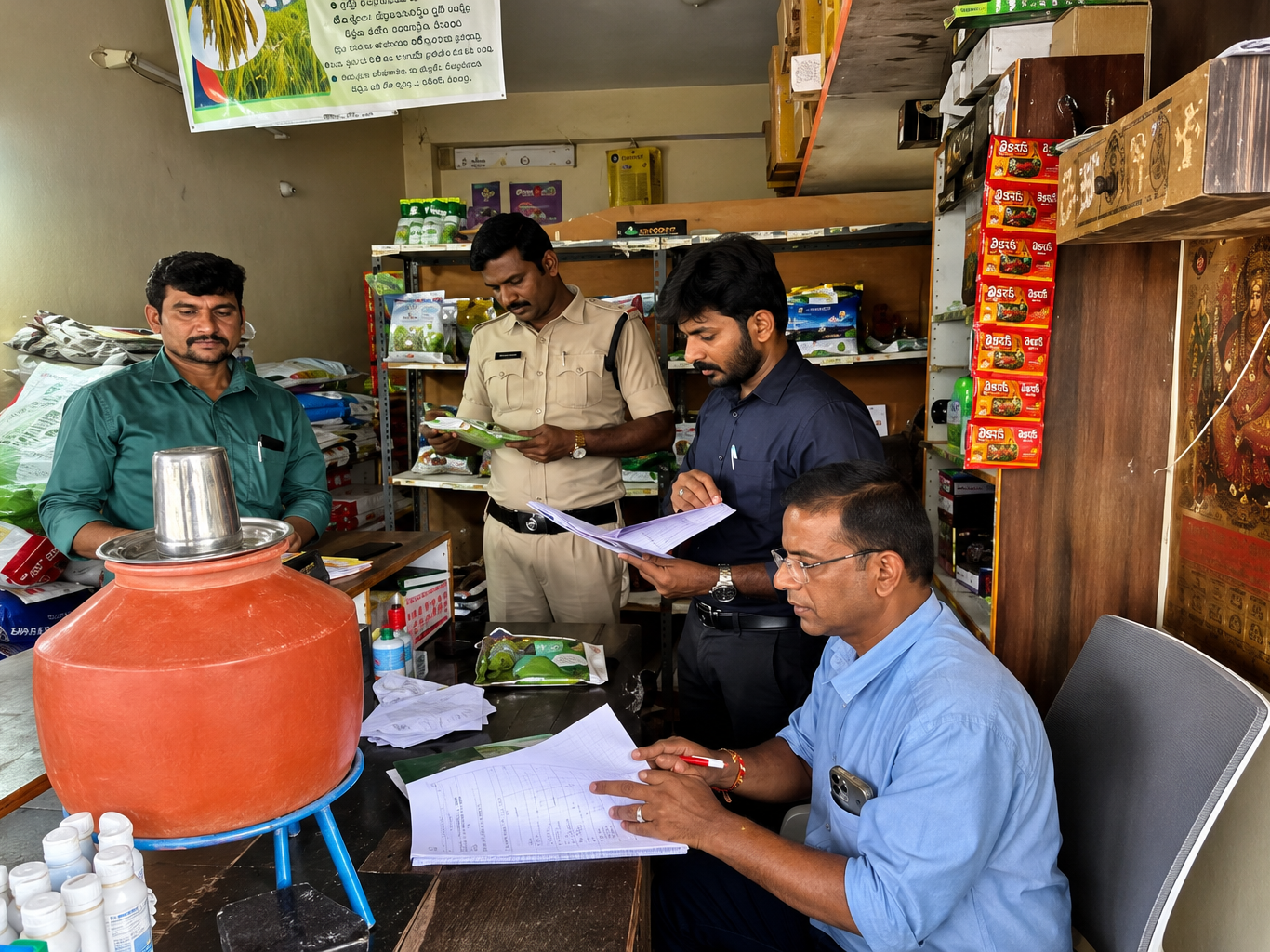 విత్తన, ఎరువుల దుకాణాల్లో తనిఖీలు
