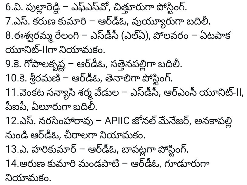 చీరాల ఆర్‌డివోగా ఎస్.నరసింహరావు నియామకం